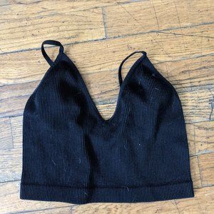 Black crop top tank top